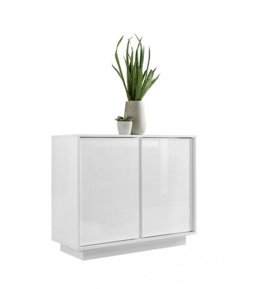 Aparador con espejo ICE blanco lacado 92 cm