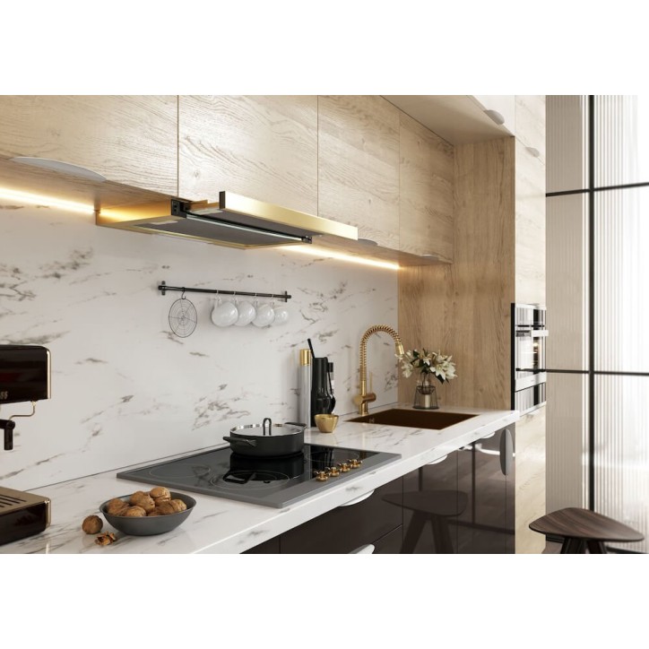 Conjunto muebles de cocina POLA PREMIUM LINE blanco-madera-negro 360 cm