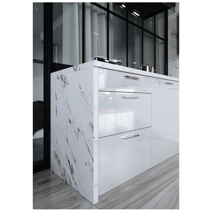 L-keukenset ALVICO PREMIUM LINE hoogglans wit