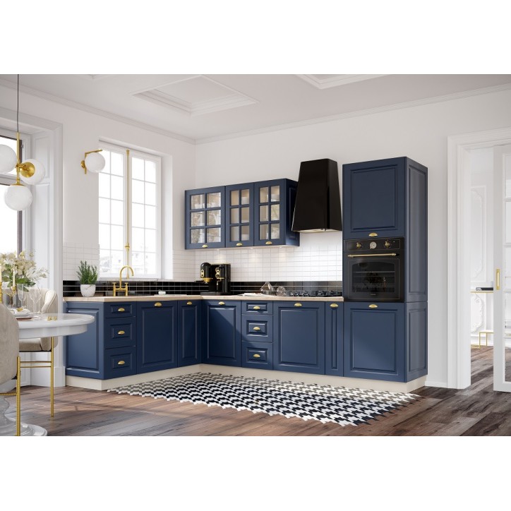 Conjunto de cozinha em forma de L ALINA PREMIUM LINE azul