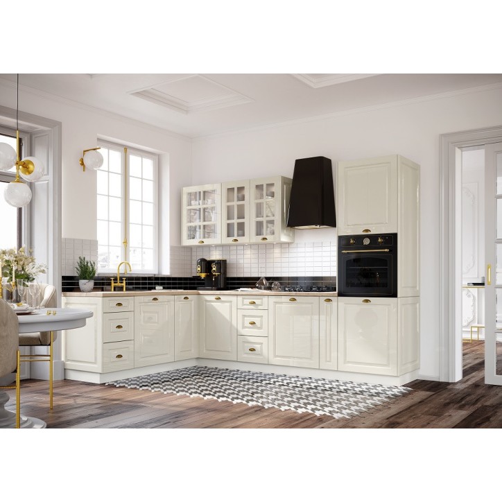 Ensemble Cuisine en L ALINA PREMIUM LINE crème