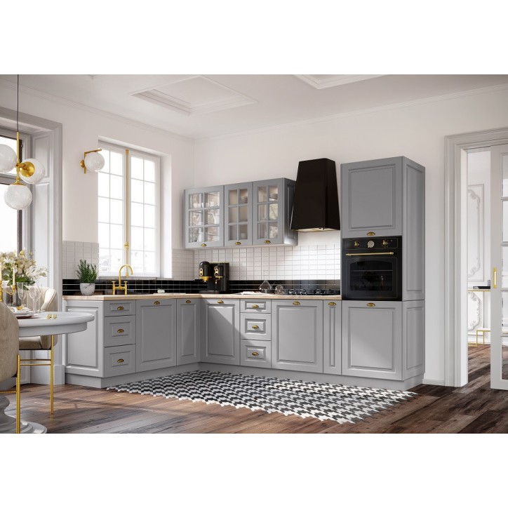 Conjunto muebles de cocina de esquina ALINA PREMIUM LINE gris