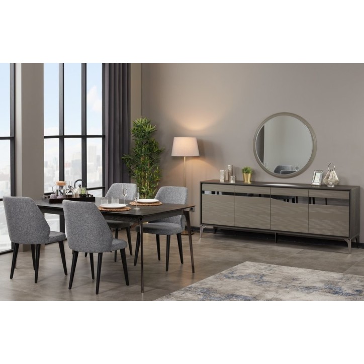 Salle à manger SOHO noyer foncé et crème