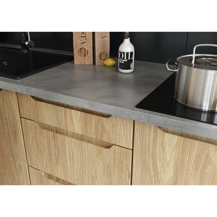 Ensemble Cuisine ZOYA TREND LINE blanc-bois 300 cm