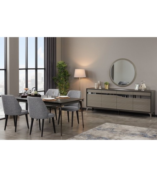 Salle à manger SOHO noyer foncé et crème