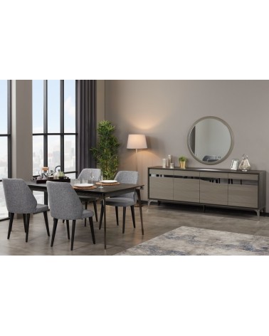 Salle à manger SOHO noyer foncé et crème