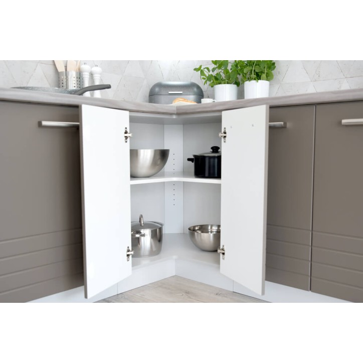 L-keukenset PAULA CLASSIC LINE mat grijs 410 cm
