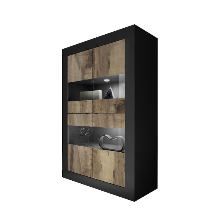 BASIC vitrina preto mate/pero 102 x 162 x 43 cm BASIC vitrina preto mate/pero 102 x 162 x 43 cm