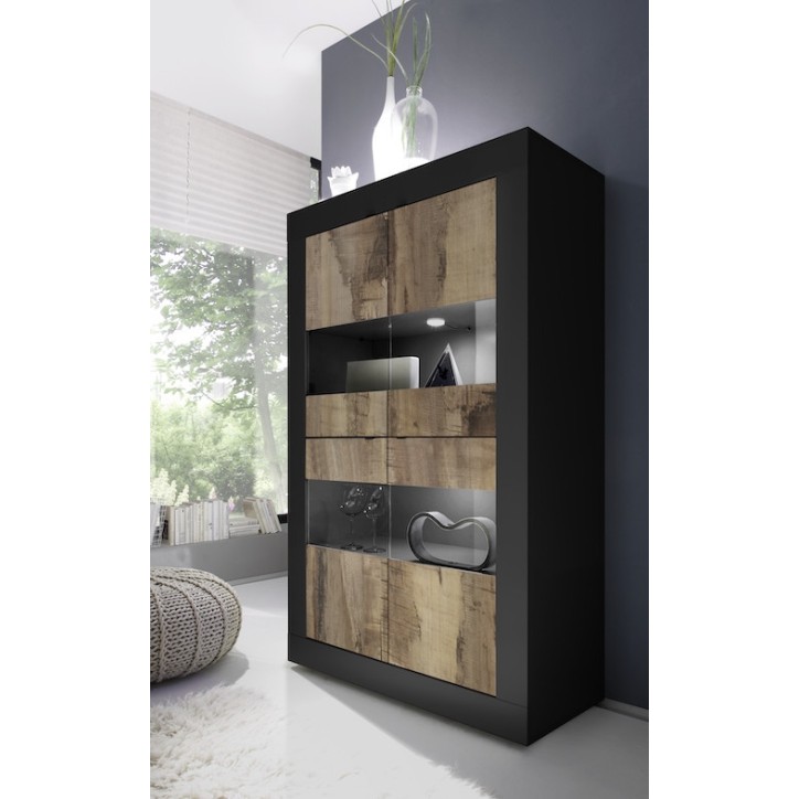 Vitrina BASIC negro mate/ pero 102 x 162 x 43 cm Vitrina BASIC negro mate/ pero 102 x 162 x 43 cm