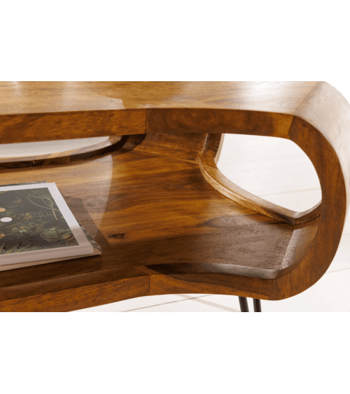 Table basse ORGANIC LIVING 100 cm en bois de sheesham naturel