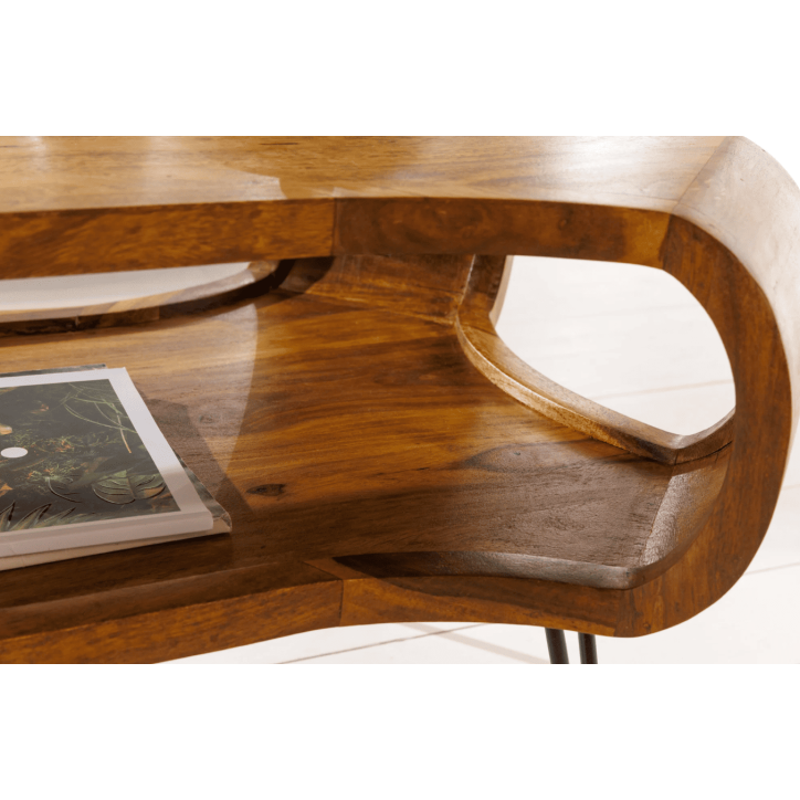 Table basse ORGANIC LIVING 100 cm en bois de sheesham naturel