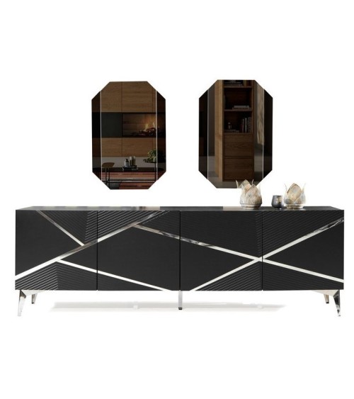 Buffet DIAMOND NOIR 4 portes 220 cm