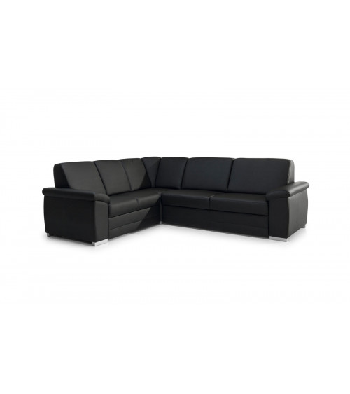 Divano letto angolare BARELLO nero 262 x 212 cm