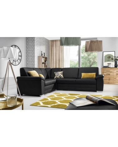 Canapé d'angle convertible BARELLO noir 262 x 212 cm