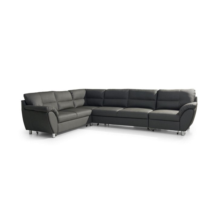 Sofá rinconera convertible AMIGO negro 265 x 240 cm