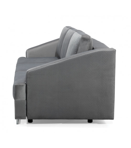 Canapé convertible BUCCO 3DL gris 225 cm