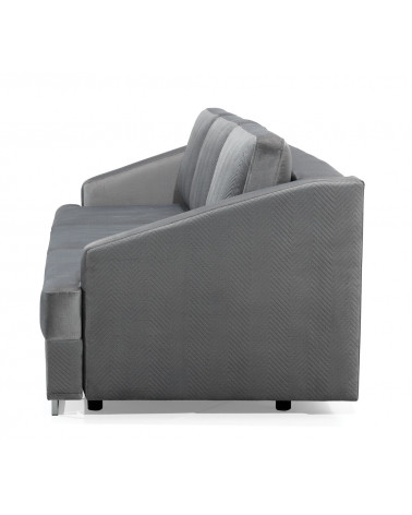 Sofá convertible BUCCO 3DL gris 225 cm