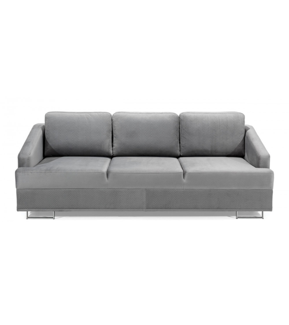Sofá convertible BUCCO 3DL gris 225 cm