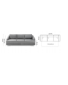 Sofá convertible BUCCO 3DL gris 225 cm