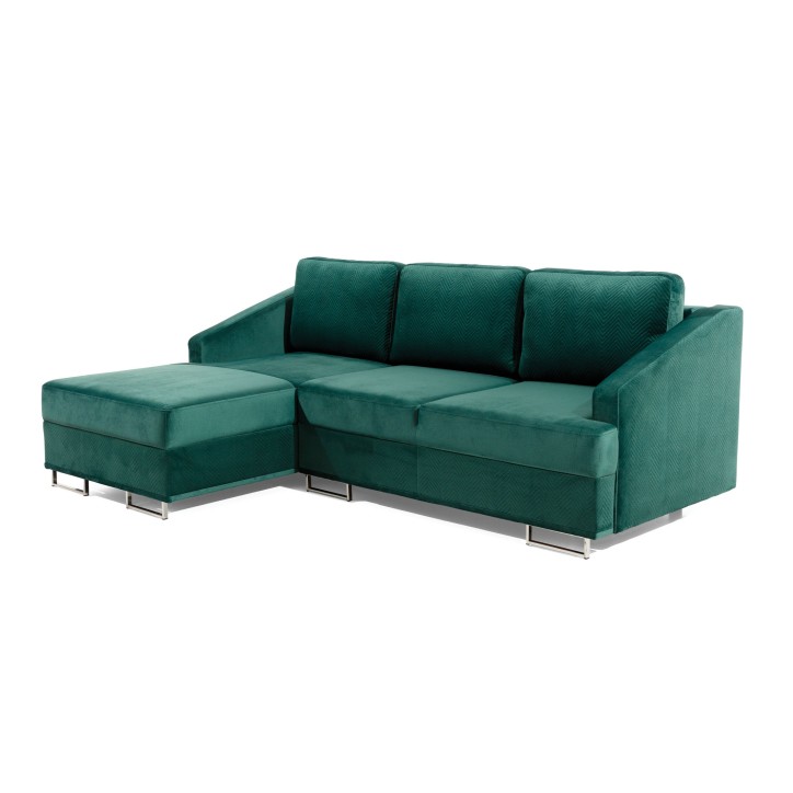Canapé d'angle convertible BUCCO vert 225 x 160 cm