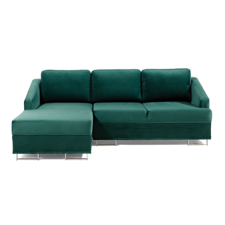 Divano letto angolare BUCCO verde 225 x 160 cm Divano letto angolare BUCCO verde 225 x 160 cm