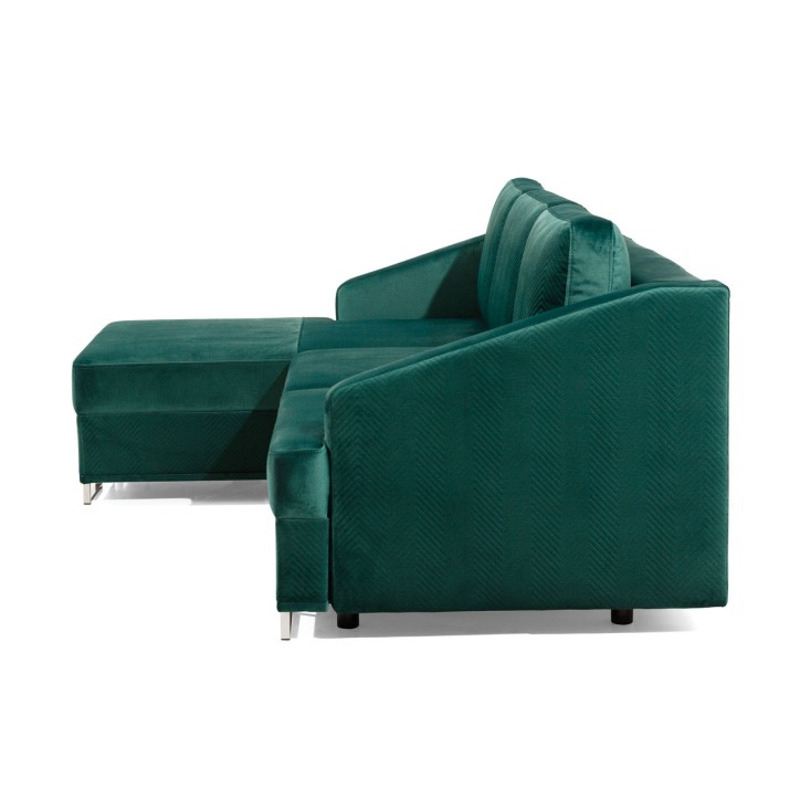 Canapé d'angle convertible BUCCO vert 225 x 160 cm