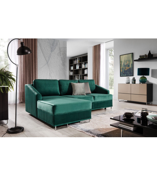 Canapé convertible BUCCO 3DL gris 225 cm