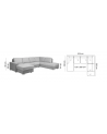 Divano letto angolare grigio CHANTAL 325 x 220 cm