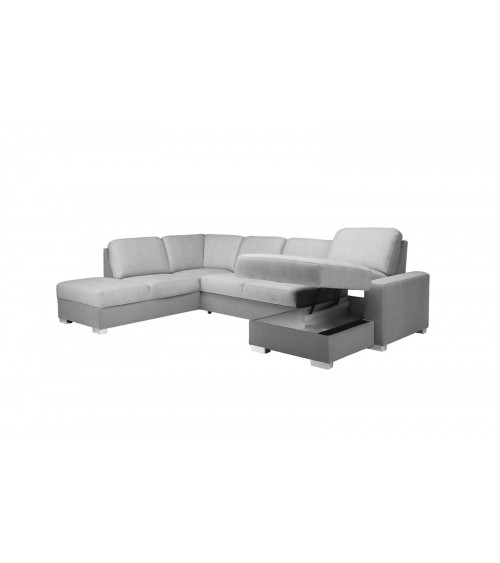 Canapé d'angle convertible CHANTAL gris 325 x 220 cm
