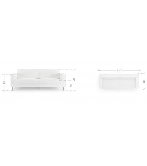 Sofá ROTTERDAM 3 gris 230 cm
