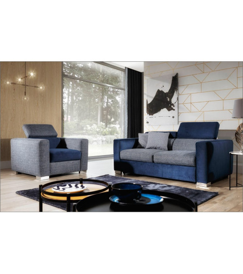 Canapé VENTO 2 gris-bleu 160 cm