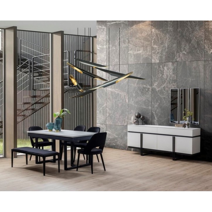 Salle à manger ARAL Blanc - noir