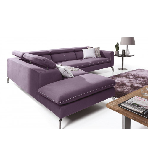 Canapé d'angle AREZZA violet 240 x 280 cm