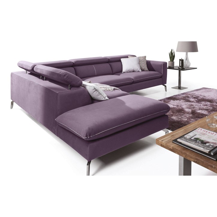 Sofá de canto AREZZA roxo 240 x 280 cm