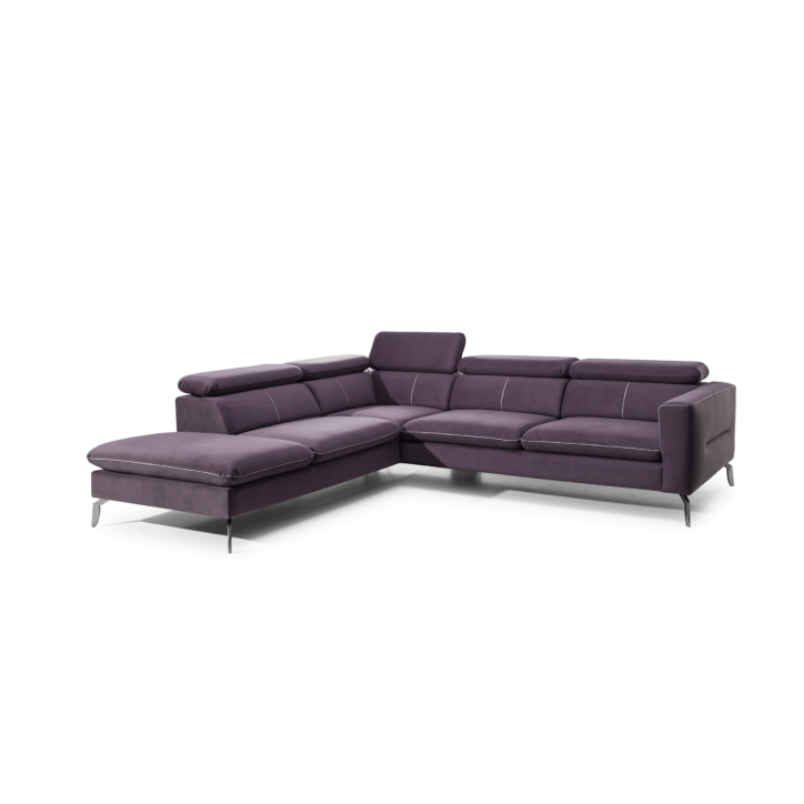 Sofá de canto AREZZA roxo 240 x 280 cm