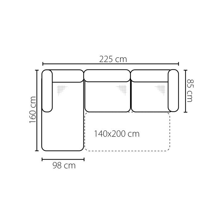 CATANZARO L divano letto angolare blu 225 x 160 cm