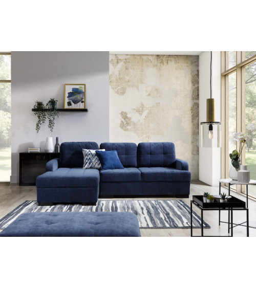 CATANZARO L divano letto angolare blu 225 x 160 cm