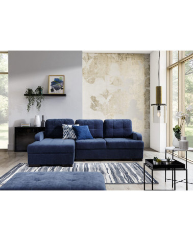 CATANZARO L divano letto angolare blu 225 x 160 cm