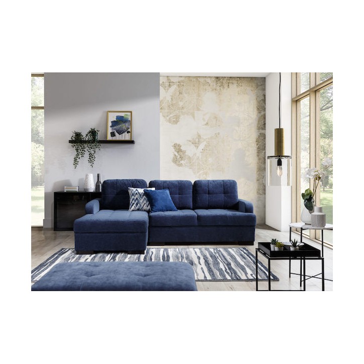 Sofá rinconera convertible CATANZARO L azul 225 x 160 cm