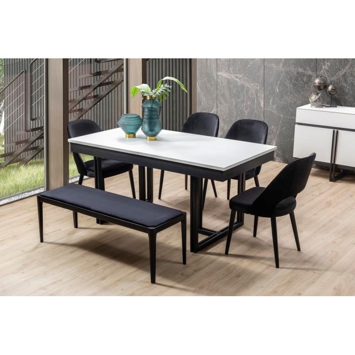 Salle à manger ARAL Blanc - noir