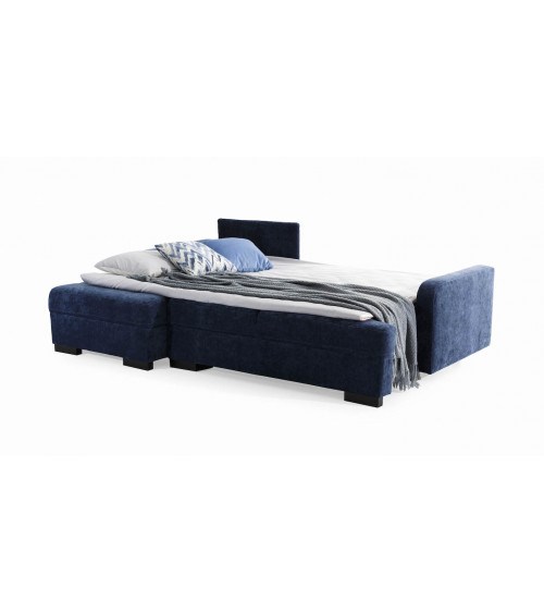 CATANZARO L divano letto angolare blu 225 x 160 cm