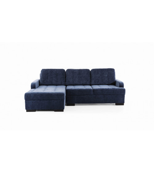 Canapé d'angle convertible CATANZARO L bleu 225 x 160 cm