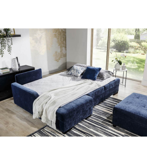 Sofá rinconera convertible CATANZARO L azul 225 x 160 cm