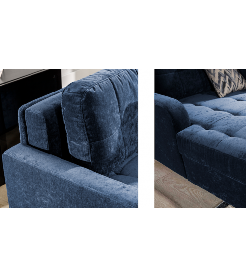 CATANZARO L divano letto angolare blu 225 x 160 cm