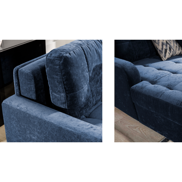 CATANZARO L divano letto angolare blu 225 x 160 cm