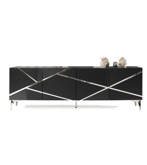Buffet DIAMOND NOIR 4 portes 220 cm