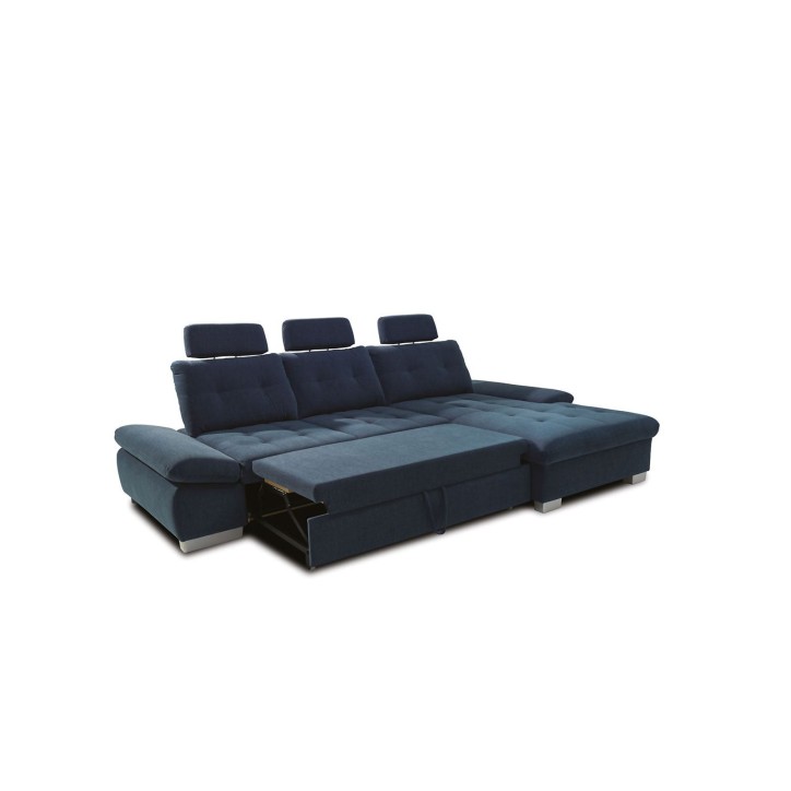 Canapé d'angle convertible CREMONA bleu 306 x 190 cm