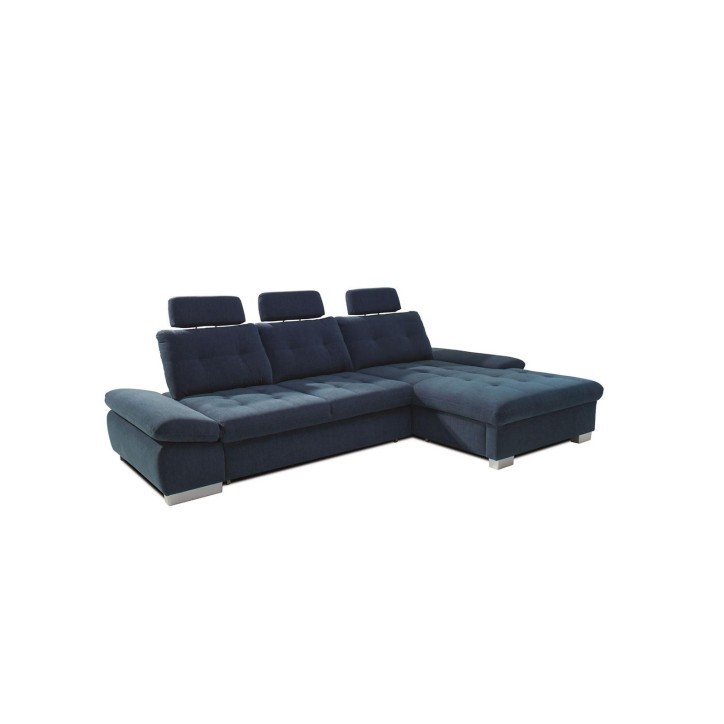 Canapé d'angle convertible CREMONA bleu 306 x 190 cm
