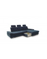 Sofá-cama de canto azul CREMONA 306 x 190 cm