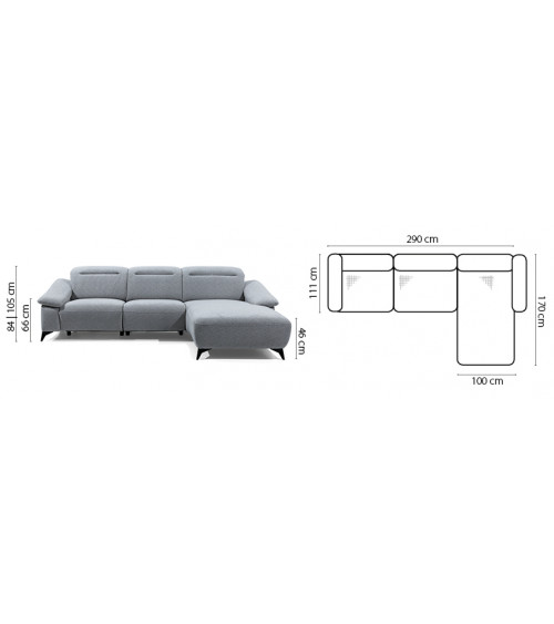 Divano angolare GAPPA L 290 x 170 cm